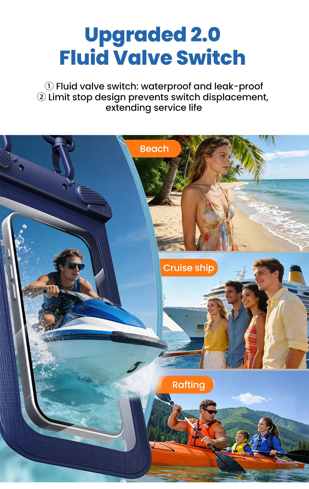 Zyvomart 7.5 Inch Touchscreen Mobile Phone Waterproof Bag for Swimming Diving