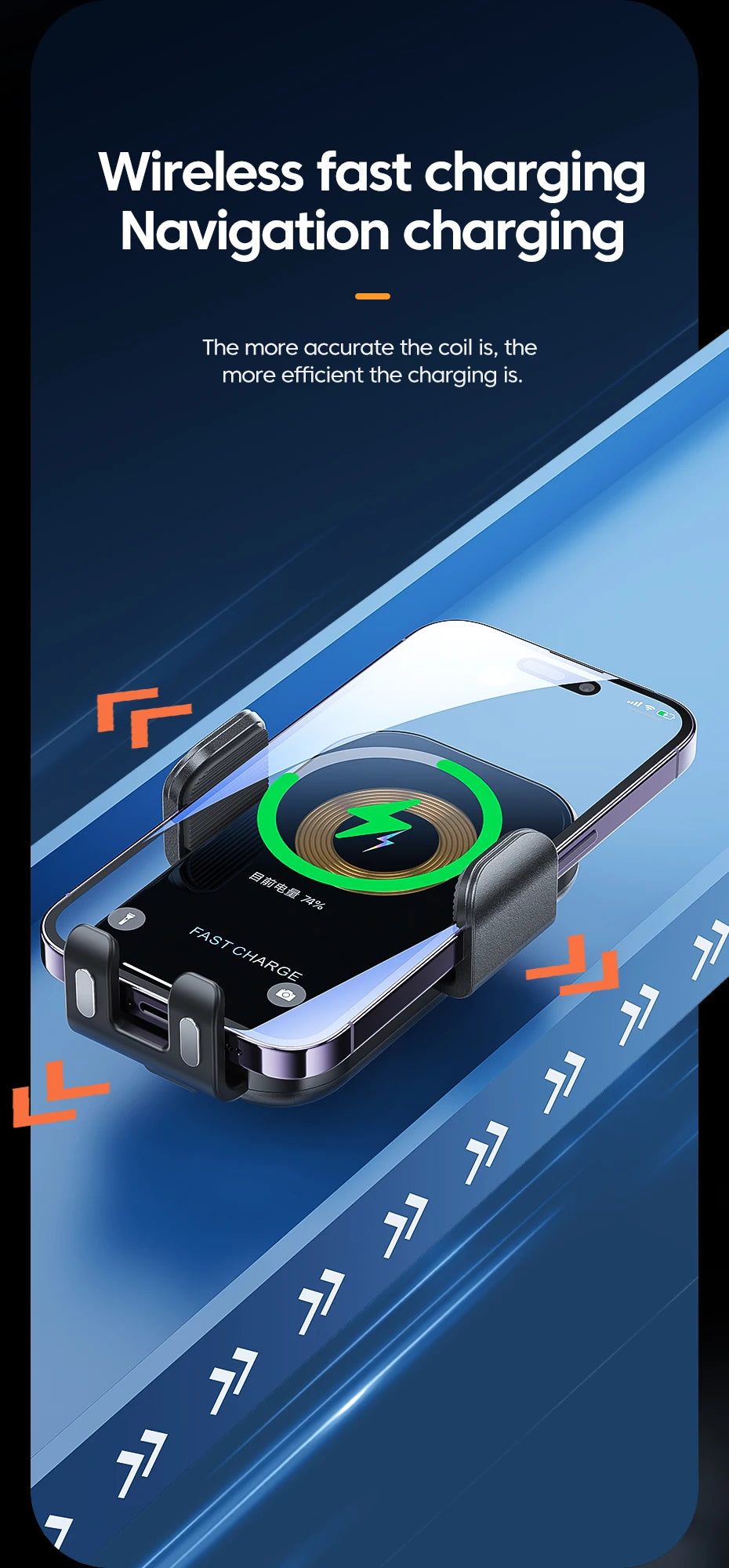 Zyvomart Intelligent Sensing 15W Fast Wireless Car Charger Mount Phone Holder