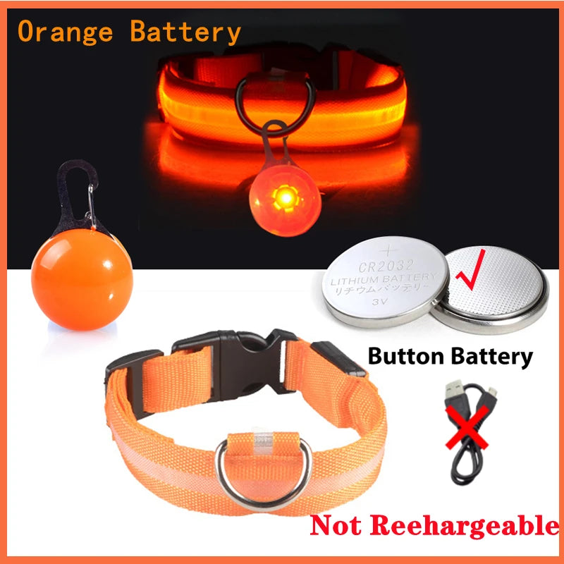 Zyvomart USB Rechargeable Glowing LED Pet Collar - Luxury Detachable Bright Night Safety Light