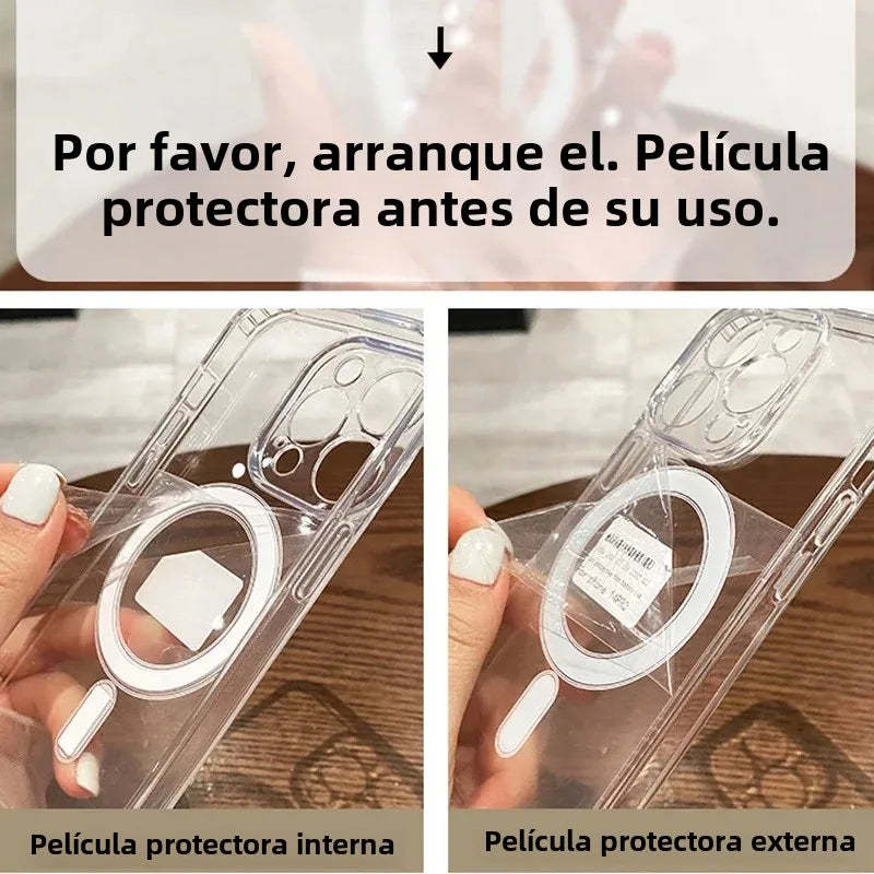 Zyvomart Ultra-Clear Magnetic Case with Shockproof Wireless Charging for iPhone