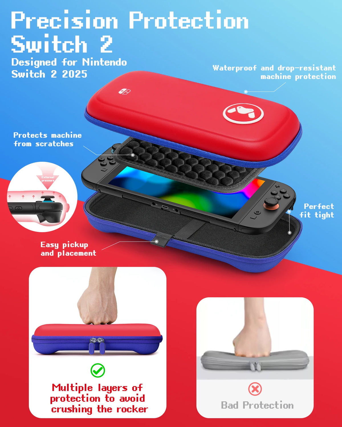 Zyvomart Waterproof Travel Carrying Case for Nintendo Switch 2 & Switch OLED