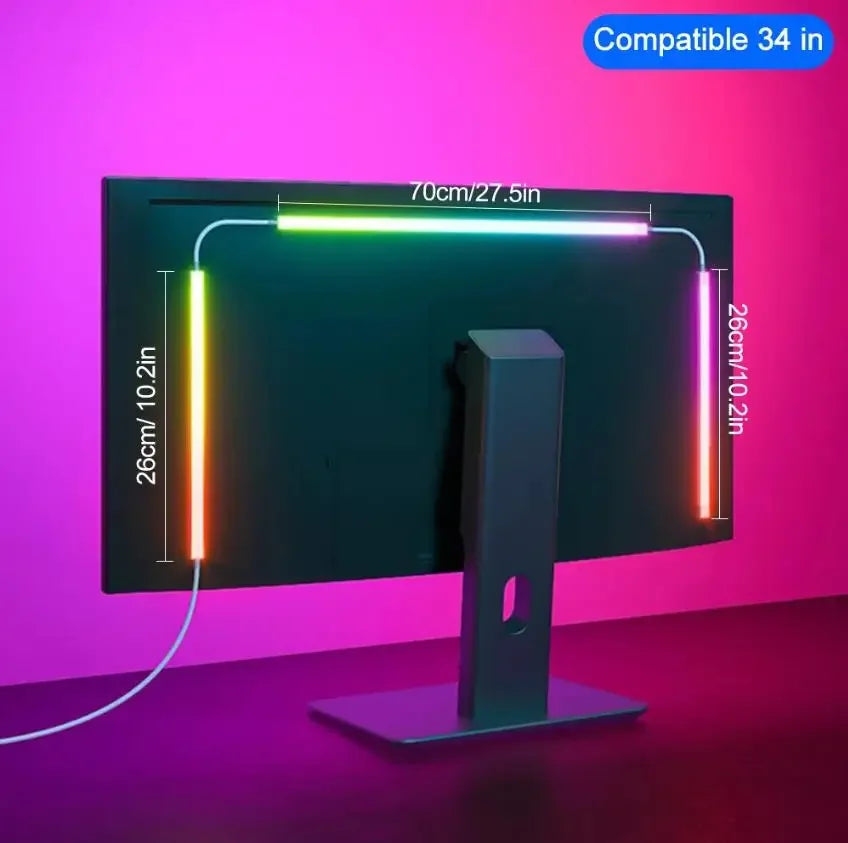 Zyvomart RGBIC Bluetooth Computer Screen Monitor Light Strip App Control