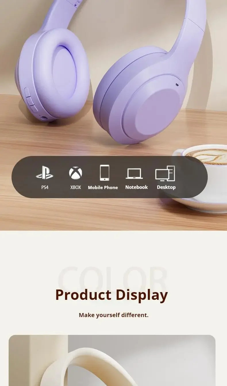 Zyvomart M5 Over Ear Wireless Bluetooth 5.3 HiFi Stereo Gaming Headphones