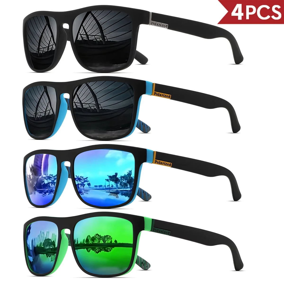 Zyvomart Men's Classical Square Polarized Sports Sunglasses UV400 PC Frame