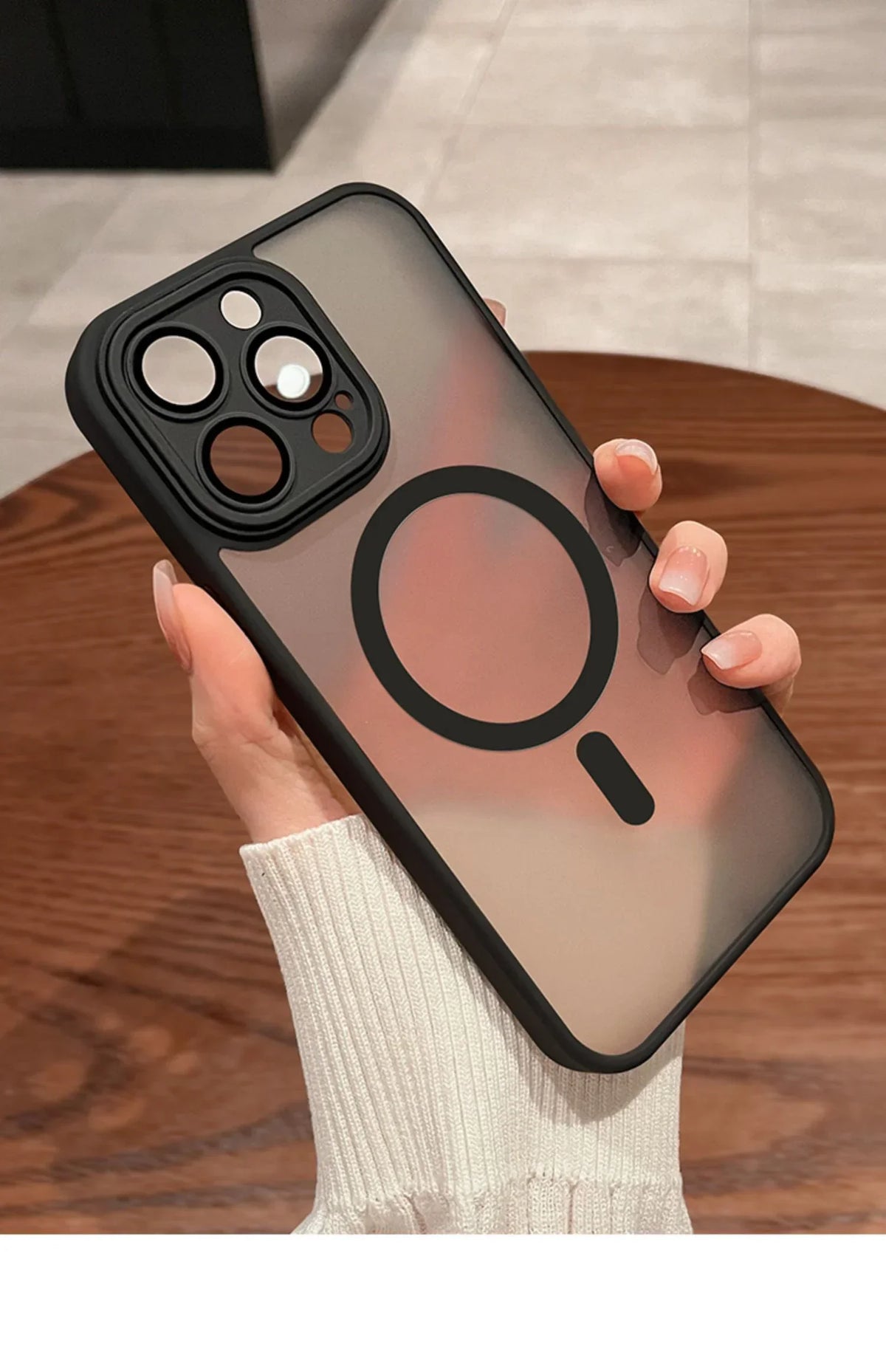 Matte Translucent Magnetic Case for iPhone 12-18 Pro Max with Lens Protector