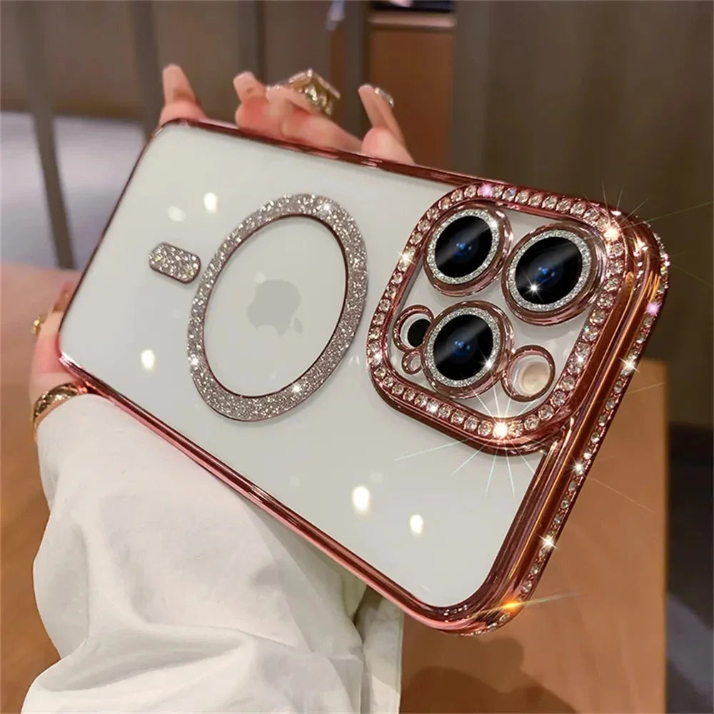 Luxury Glitter Diamond Magnetic Case for iPhone 11-17 Pro Max
