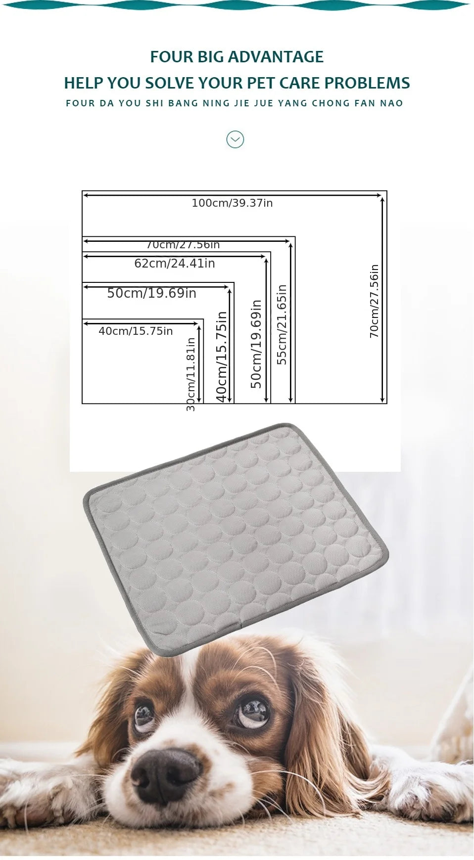 Zyvomart Extra-Large Dog Cooling Mat - Summer Pet Ice Pad & Durable Sofa Blanket
