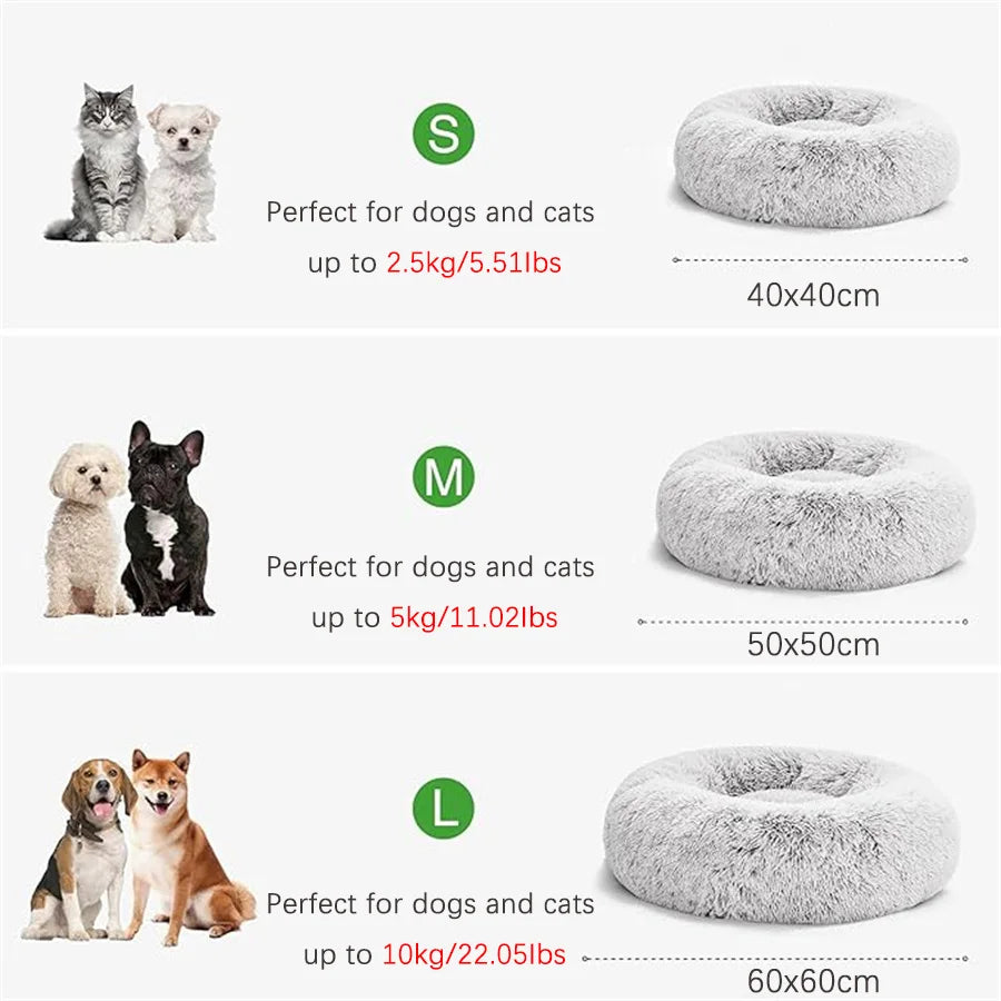 Zyvomart Soft Plush Round Donut Cat & Dog Calm Bed Washable Pad