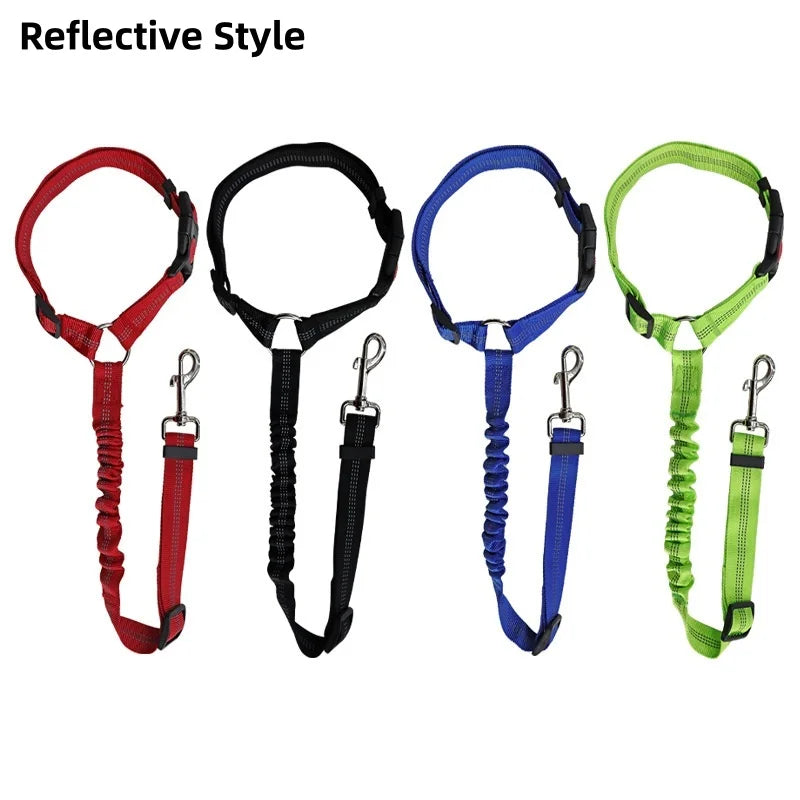 Zyvomart 2-in-1 Solid Dog Harness Leash & Adjustable Pet Car Backseat Safety Belt