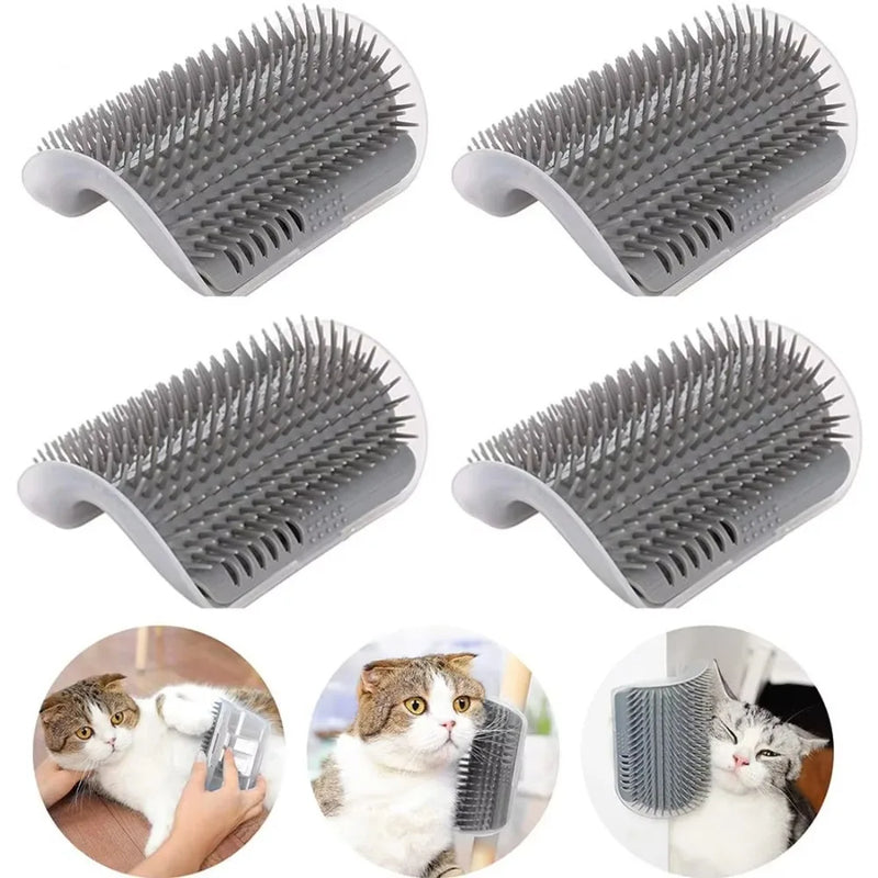 Zyvomart Cat Corner Scratcher Self Groomer with Catnip - Wall Corner Massage Comb & Hair Grooming Brush