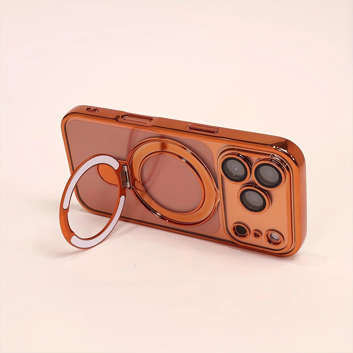 Magnetic Wireless Charging Phones Case with Lens Protection Bracket for iPhones