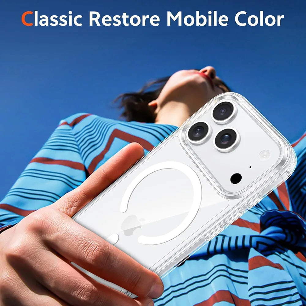 Clear Magnetic Phone Case for iPhone 17 16 15 14 13 12 11 Pro Max - Anti-Yellowing Cover Compatible with MagSafe