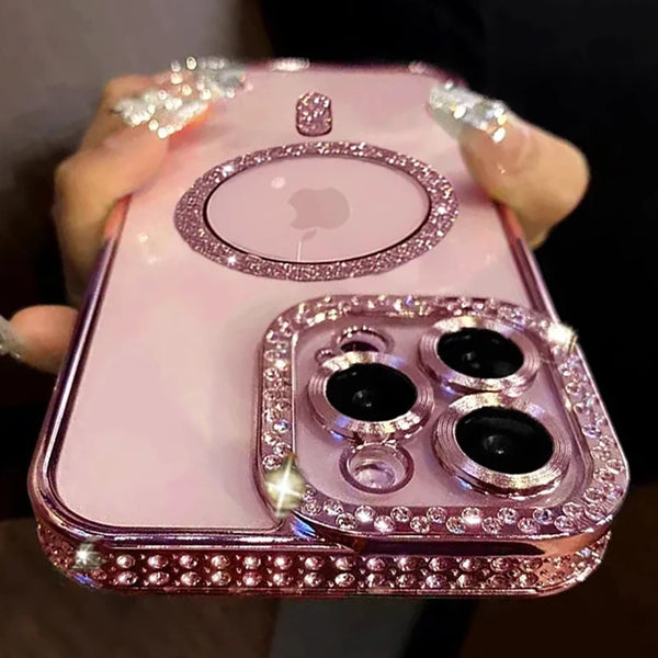Luxury Glitter Diamond Magnetic Case for iPhone 11-17 Pro Max