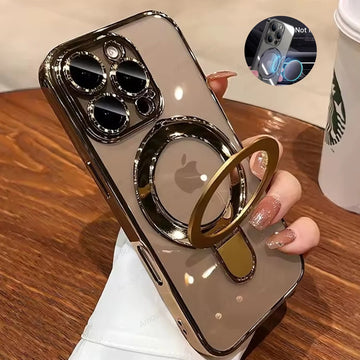 Clear Acrylic Magnetic Stand Case for iPhone 11-17 Pro Max