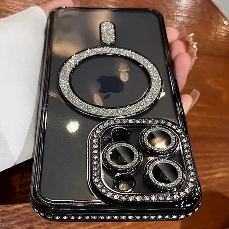 Luxury Glitter Diamond Magnetic Case for iPhone 11-17 Pro Max