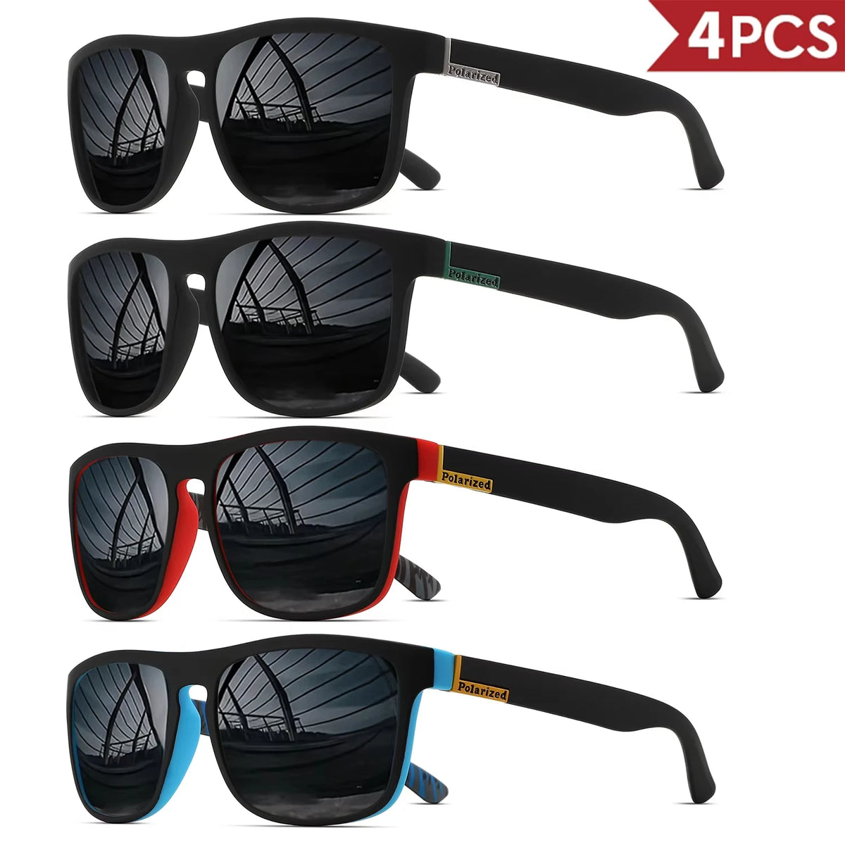 Zyvomart Men's Classical Square Polarized Sports Sunglasses UV400 PC Frame
