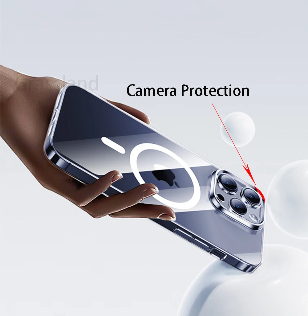 Clear Magnetic Shockproof Case for iPhone 7-16 Pro Max and XR