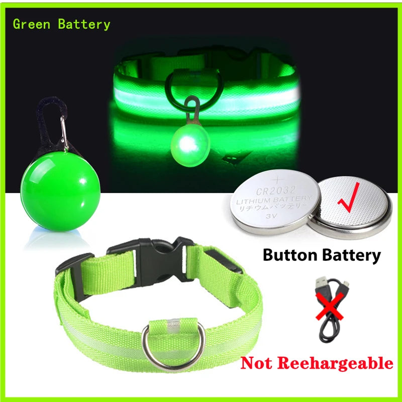 Zyvomart USB Rechargeable Glowing LED Pet Collar - Luxury Detachable Bright Night Safety Light