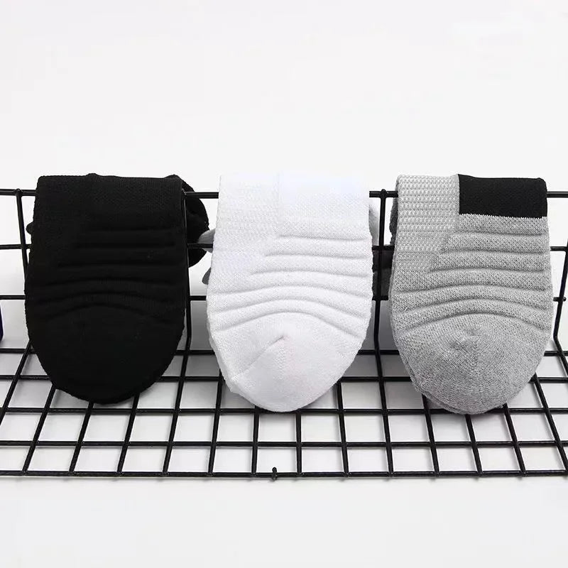 Zyvomart 3Pairs Men's Compression Socks Breathable Basketball Sports Tube Stockings