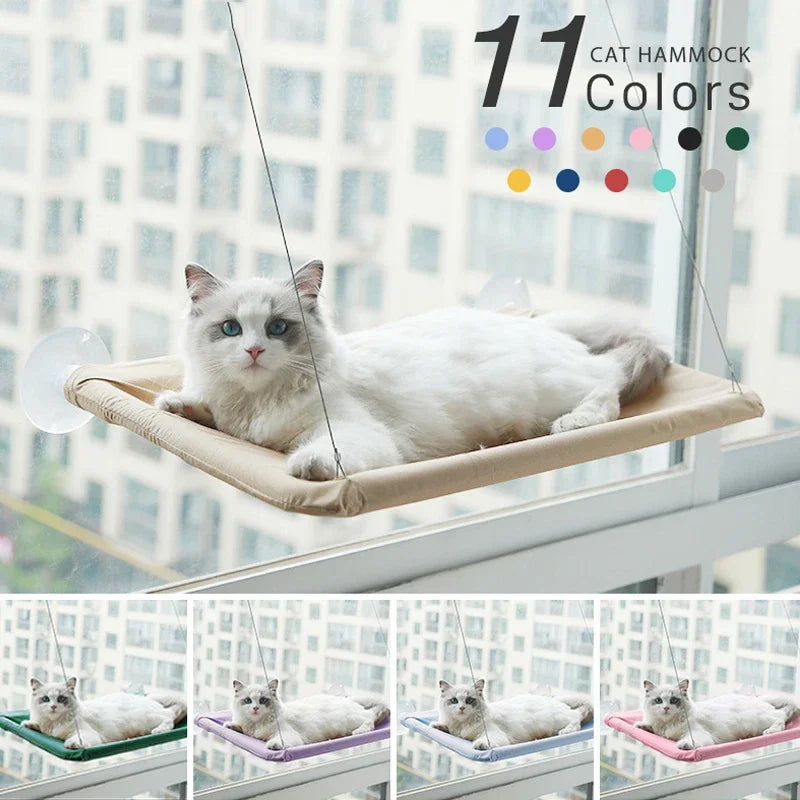 Zyvomart 20KG Heavy-Duty Hanging Cat Hammock - Comfortable Sunny Window Seat Mount Bed