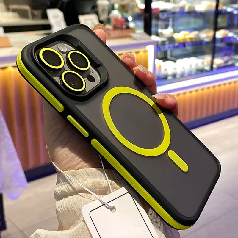 Zyvo Mart Bicolor Matte Frosted Translucent Magnetic Case for iPhone 14/15/16/17 Series