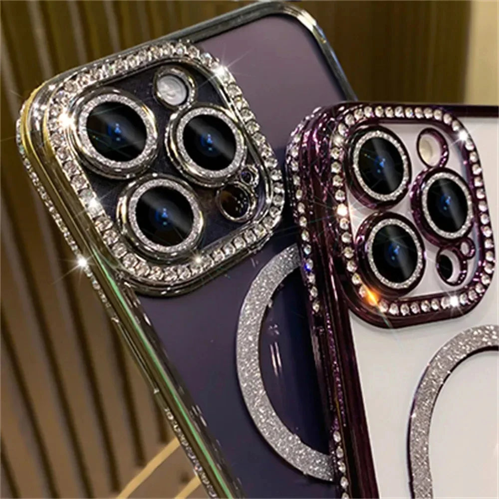 Luxury Glitter Diamond Magnetic Case for iPhone 11-17 Pro Max