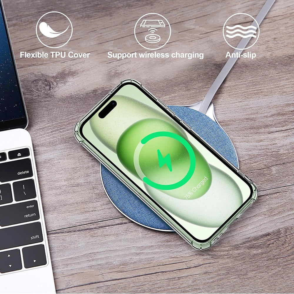 Zyvomart Luxury Transparent Case with Shockproof Silicone Bumper for iPhone