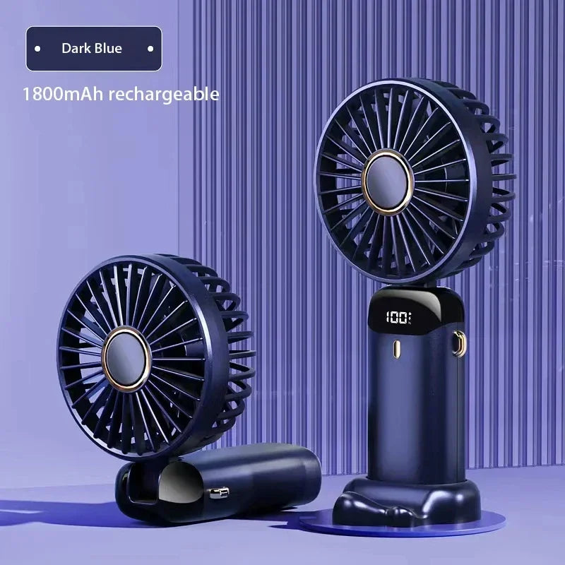 Zyvomart 5-Speed Foldable Neck Hanging Mini Fan with LED Display Screen