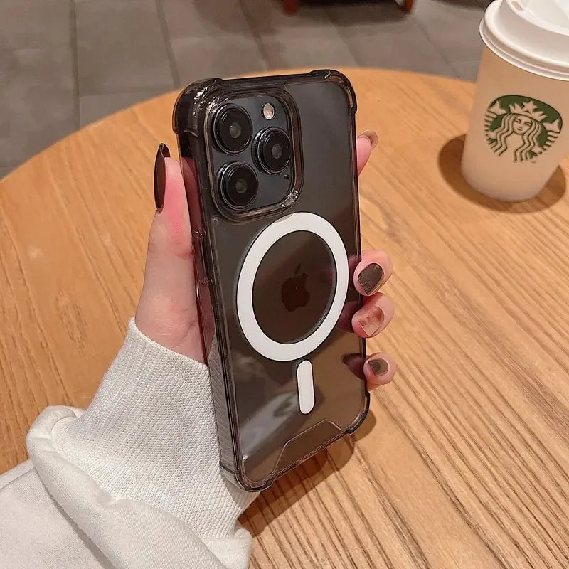 Clear Acrylic Magnetic Shockproof Case for iPhone 11-18 Pro Max