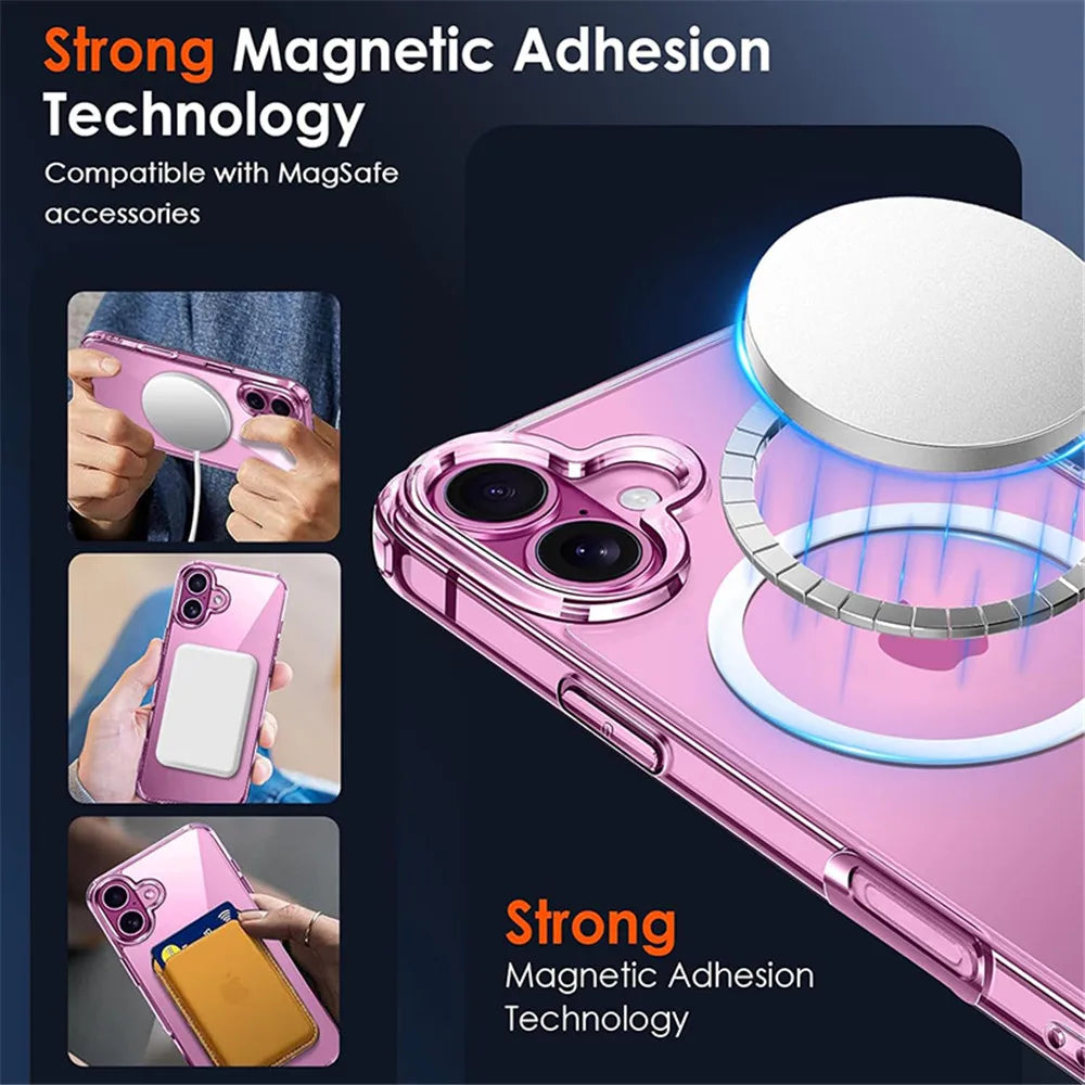 Zyvomart Luxury Transparent Magnetic Case with MagSafe Wireless Charging for iPhone