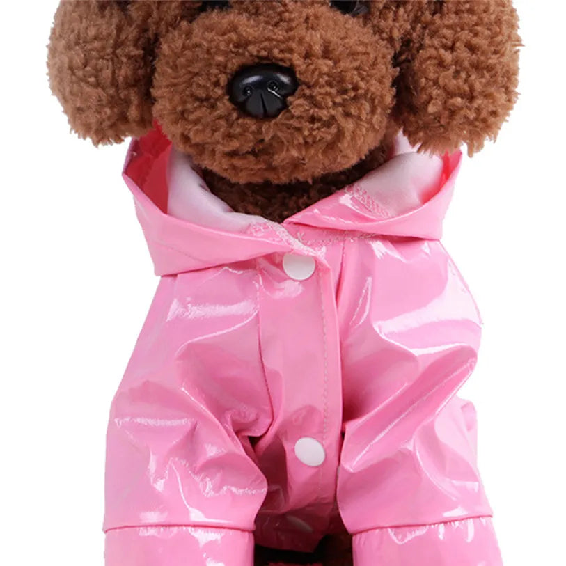 Zyvomart Summer Outdoor Waterproof Puppy Raincoat - PU Hooded Safety Jacket for Dogs & Cats