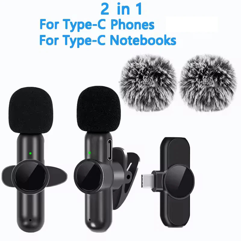 Zyvomart Professional Dual Wireless Lavalier Microphone Kit for iPhone Android