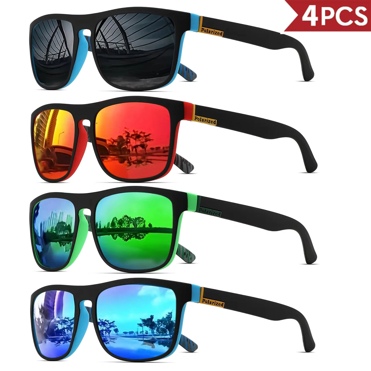 Zyvomart Men's Classical Square Polarized Sports Sunglasses UV400 PC Frame