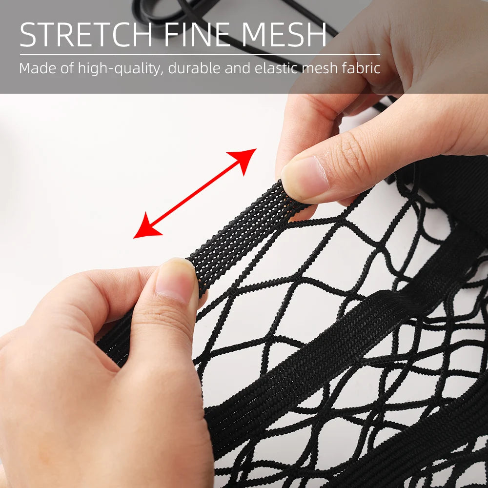 Zyvomart 3-Layer Elastic Mesh Car Storage Net Bag - Auto Interior Seat Organizer & Pet Barrier