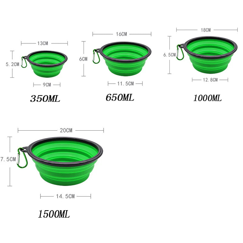 Zyvomart 2-in-1 Folding Portable Silicone Pet Feeder Bowl & Outdoor Travel Water Bottle