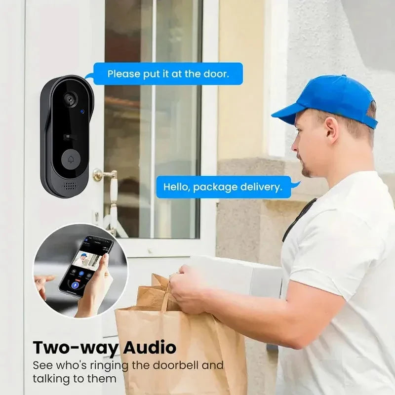 Tuya 1080P WiFi Smart Video Doorbell with Bidirectional Audio and Waterproof Camera