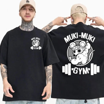 Zyvomart Anime Demon Slayer Uzui Tengen Muki Muki Gym Oversized T-Shirt