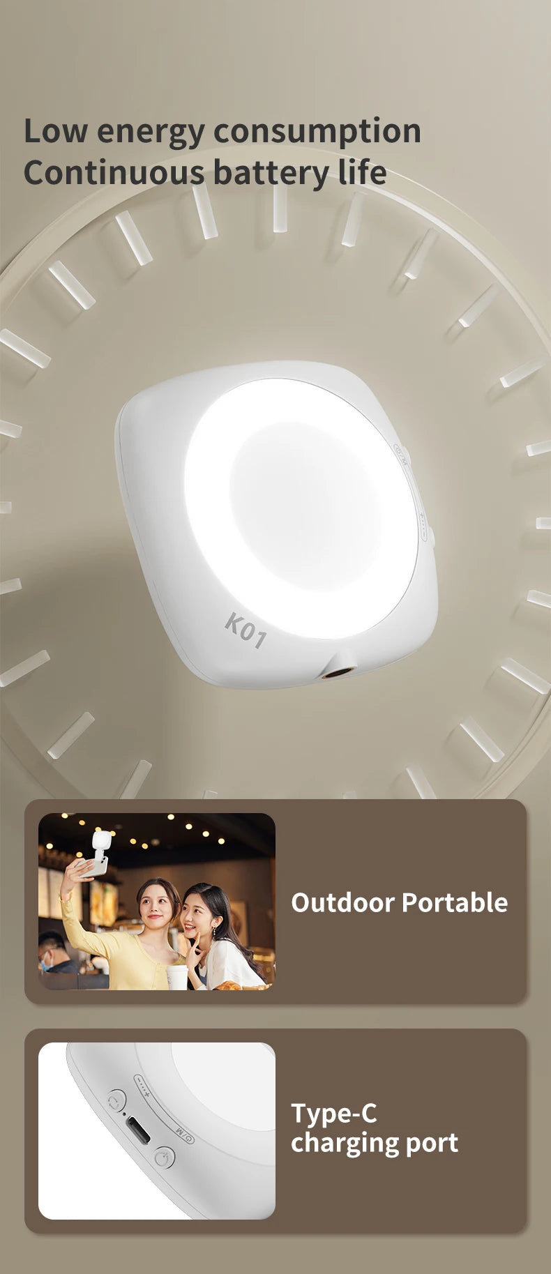 Zyvomart Portable Phone Selfie Light Rechargeable Pocket Makeup Fill Lamp