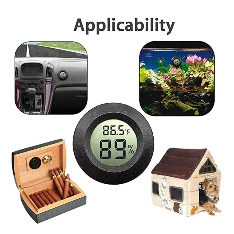 Mini Round Digital Hygrometer Thermometer with LCD Display