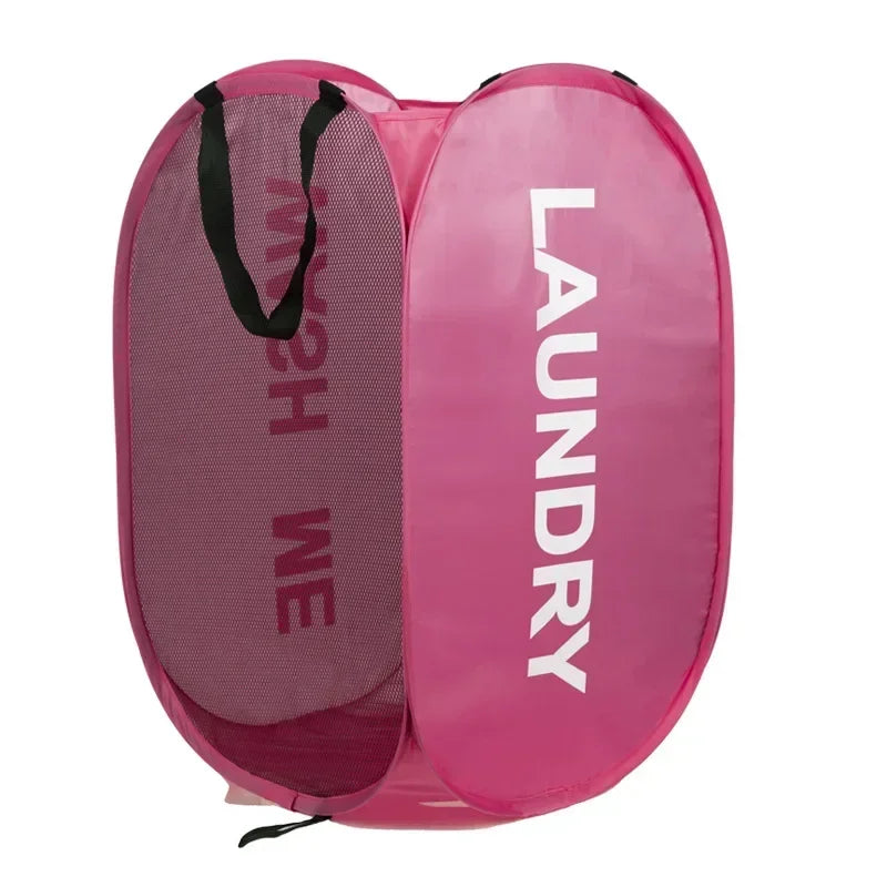 Collapsible Mesh Laundry Basket and Portable Storage Hamper