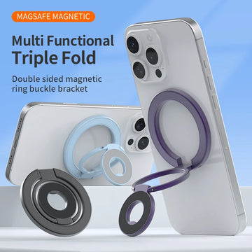 MagSafe Double Sided Magnetic Phone Ring Holder Folding Stand Grip Bracket