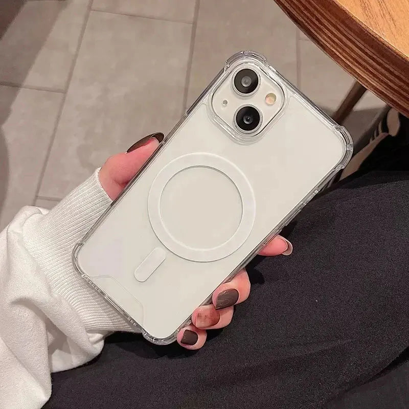 Clear Acrylic Magnetic Shockproof Case for iPhone 11-18 Pro Max