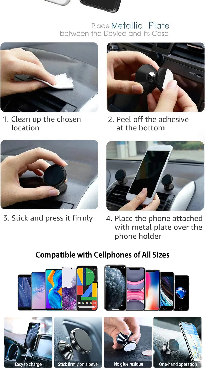 Zyvomart Universal Magnetic Car Phone Holder Dashboard Mount GPS Stand