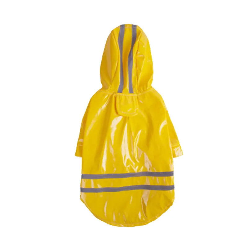 Zyvomart Summer Outdoor Waterproof Puppy Raincoat - PU Hooded Safety Jacket for Dogs & Cats