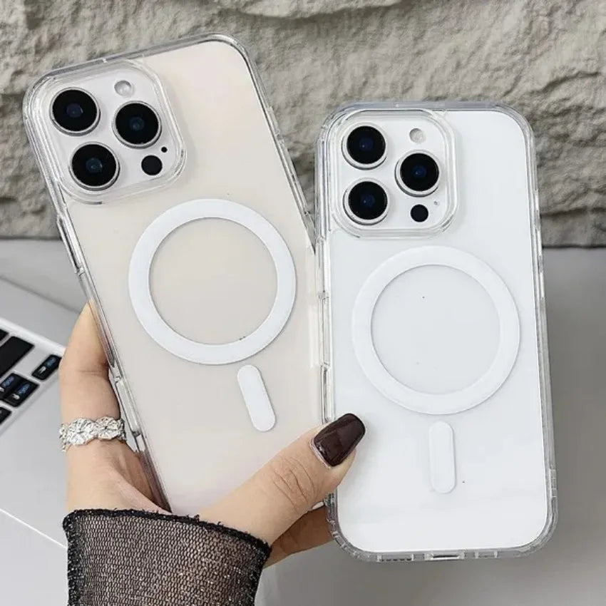 Zyvomart Premium Crystal-Clear Magnetic Silicone Case for iPhone