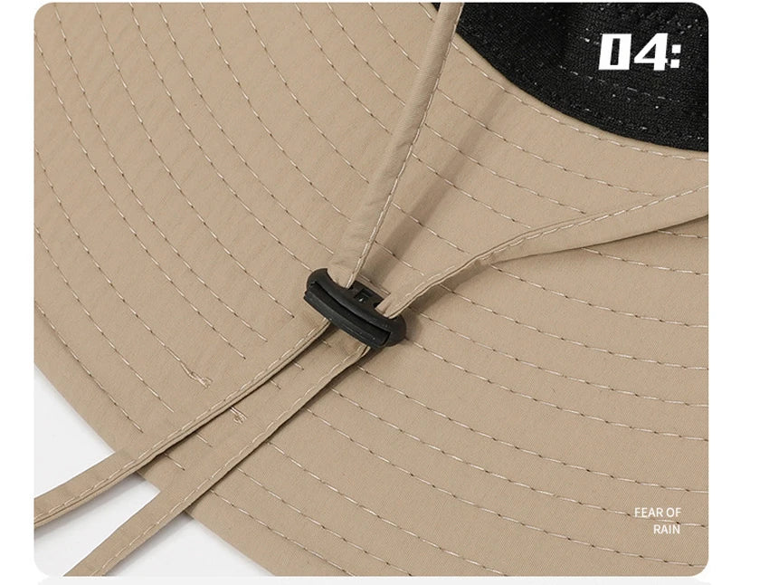 Zyvomart Men's Summer Bucket Hat Mesh Breathable Wide Brim Anti UV Fishing Cap
