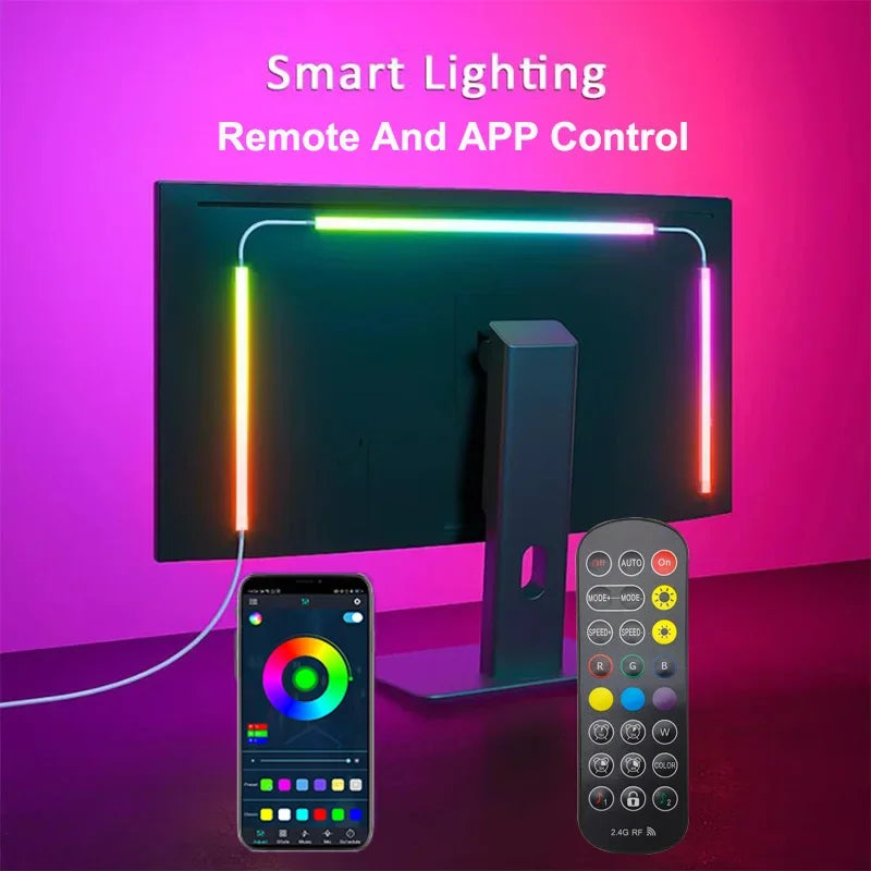 Zyvomart RGBIC Bluetooth Computer Screen Monitor Light Strip App Control
