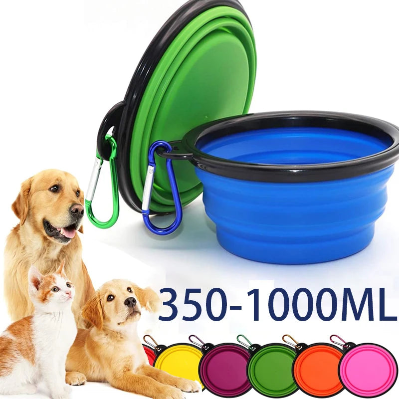 Zyvomart 2-in-1 Folding Portable Silicone Pet Feeder Bowl & Outdoor Travel Water Bottle