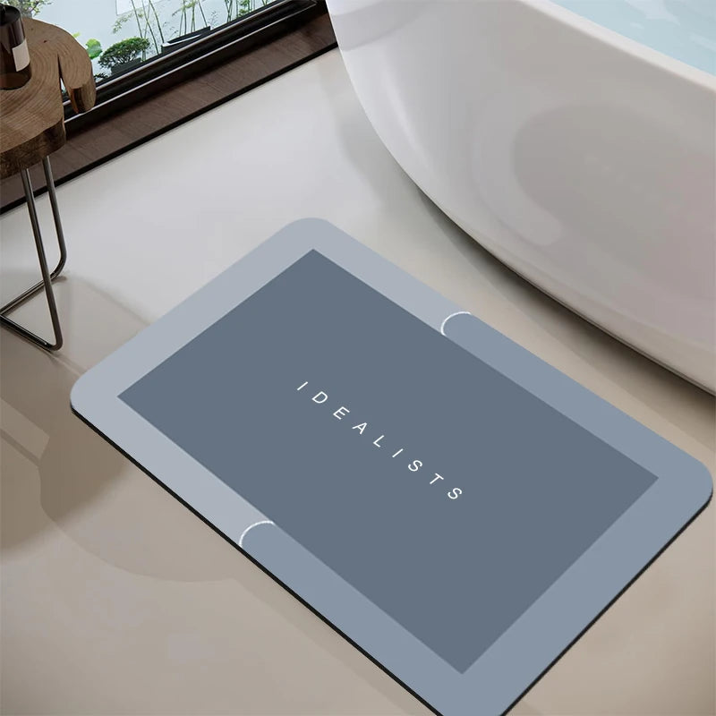 Super Absorbent Diatomite Bath Mat - Quick Dry Non-Slip Floor Rug
