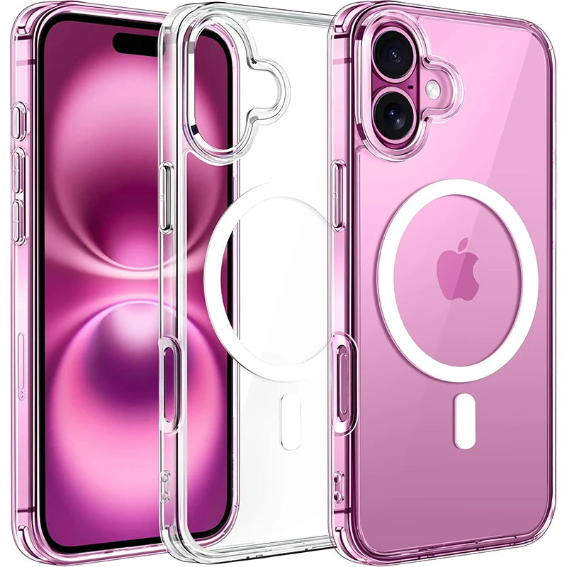 Zyvomart Luxury Transparent Magnetic Case with MagSafe Wireless Charging for iPhone